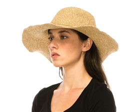 1963 Fine Straw Crochet Heathered Sun Hat