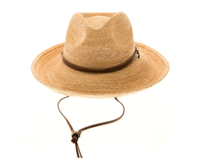 Wholesale Fine Raffia Straw Hats - Crochet Women's Sun Hat with Chin Cord