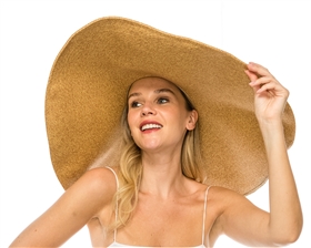 Wholesale Giant Brim Beach Hats - 10 inch brim wholesale hats