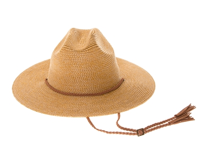 Wholesale Paper Raffia Straw Western Hats - Women's Sun Hat with Chin Cord