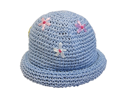 wholesale child hats - kids bulk summer hats - straw cloche hat