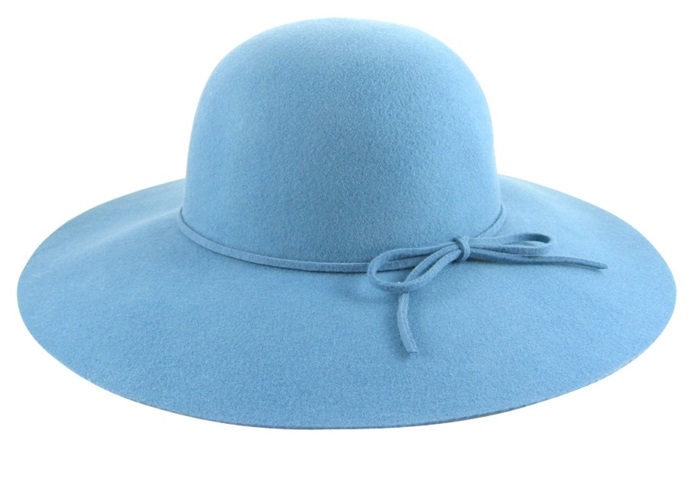 Blue floppy store felt hat