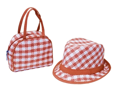 wholesale orange kids hats purse sets