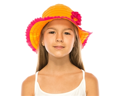 wholesale kids sun hats ribbon crusher  flower