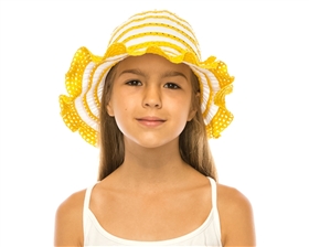 wholesale kids sun hats lacy ruffle