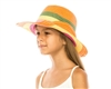 wholesale kids cowboy hats - straw orange stripes