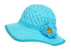 wholesale girls sun hat straw flowers
