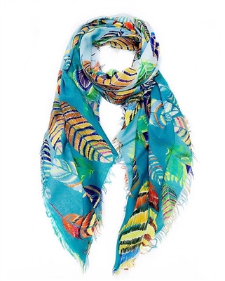 Wholesale Cotton Summer Scarves - Feather Print