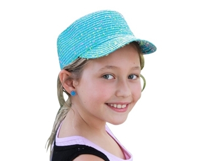 bulk kids caps - confetti straw cadet hats - wholesale girls straw hats - los angeles california USA