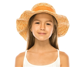 wholesale girls raffia straw bowsun hat