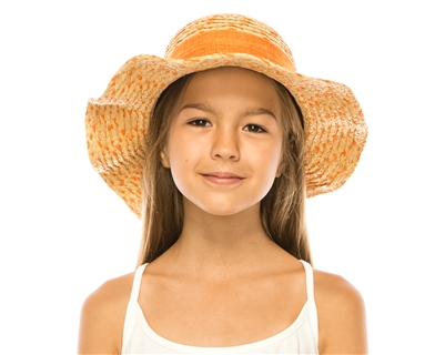 wholesale girls raffia straw bowsun hat