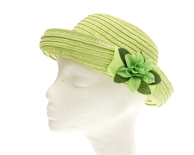 bulk kids straw sun hats - girls wholesale hats flower bow summer hat