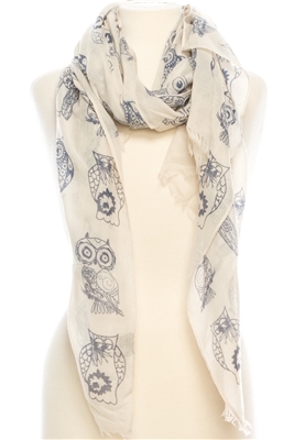 Wholesale Owl Cotton Scarf