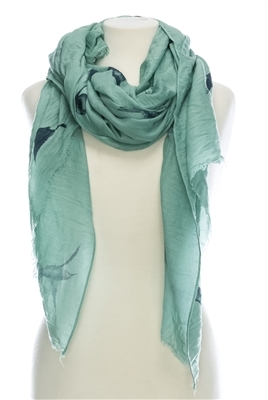 Wholesale Cotton Summer Scarves and Shawls - Hummingbird Print