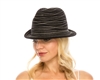 wholesale felt fedora hats - black womens hat with spiral stitching