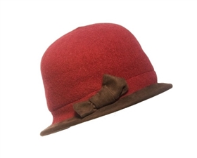 wholesale lambswool cloche  suede trim