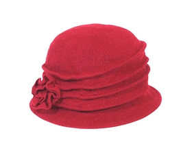 wholesale lambswool layered cloche  rosette