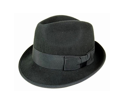 wholesale classic black fedora hats - wool felt black fedoras