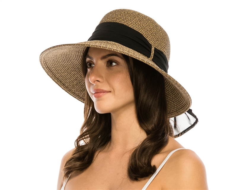 Wholesale Ladies Straw Hats - Lampshade Sun Hats - UPF 50+