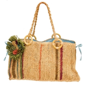 wholesale crochet raffia handbag  flower