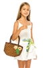wholesale straw mini bag - purse with flowers