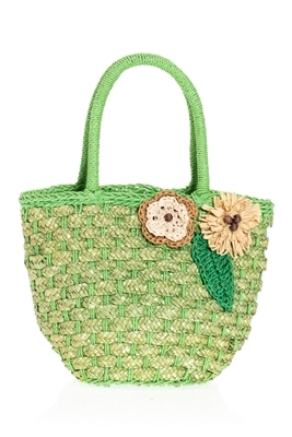bulk straw mini bags - wholesale straw purses with flowers