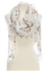 Wholesale Cotton Summer Scarves - Butterfly with Hand Pulled Fringe