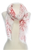 Wholesale Cotton Summer Scarves - Coral Print