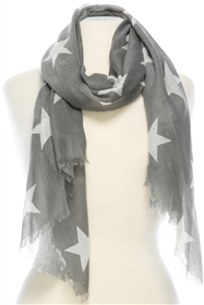 Wholesale Cotton Summer Scarves - Stars Print
