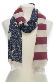 Wholesale Cotton Summer Scarves - American Flag