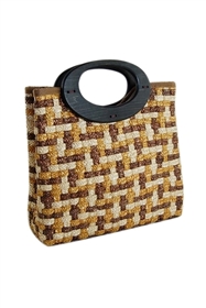 wholesale woven straw purses - square multicolored