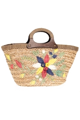 bulk seagrass straw beach bags - cheap wholesale straw handbags flower embroidery