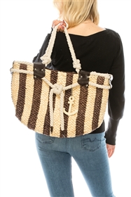 wholesale nautical cornhusk straw tote bag