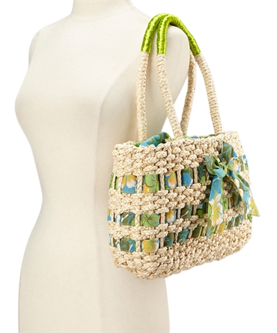 wholesale cornhusk shoulder bag  floral sash