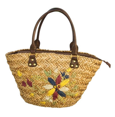 wholesale seagrass basket handbag  flowers
