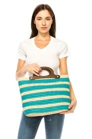 wholesale striped crochet straw handbags los angeles california usa