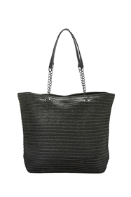 black bulk large straw tote bags - cheap braided shoulder tote bags wholesale - los angeles fashion accessories importer