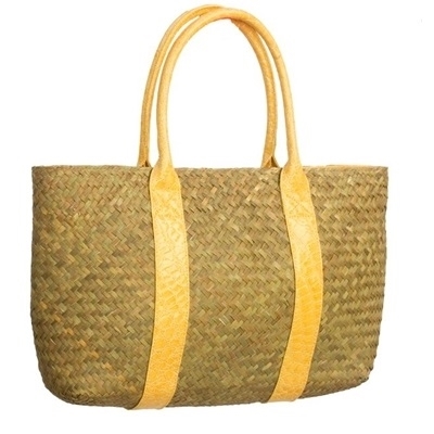 wholesale seagrass straw shoulder bag tote alligator trim
