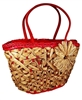 wholesale straw handbags from water hyacinth with raffia flower