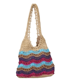 wholesale colorful straw crochet sling bag