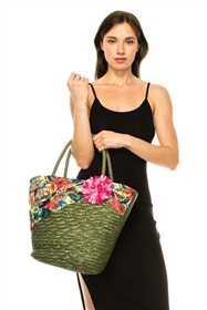 wholesale straw handbag sash and flower
