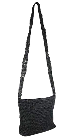 wholesale black crochet straw purses