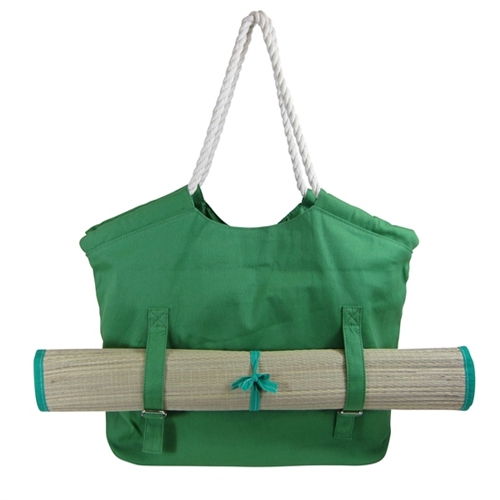 Wholesale Canvas Beach Bags and Totes: Canvas Tote with Straw Mat
