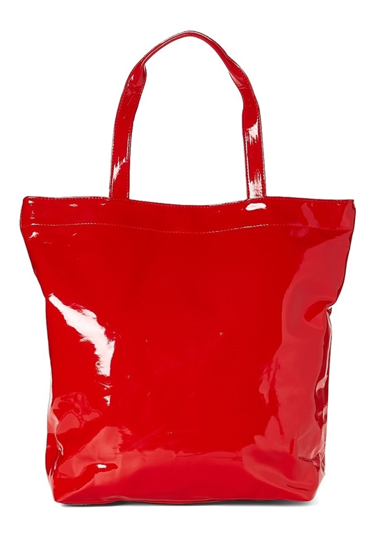 wholesale black red vinyl handbag purse tote