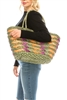 wholesale big straw tote  slant pattern