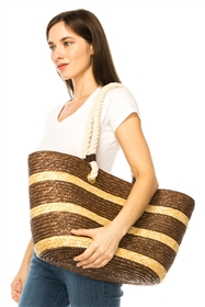 wholesale beach bags - large straw tote bag rope handles