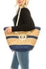 wholesale large straw beach bags - nautical wheel embroidered straw handbags wholesale