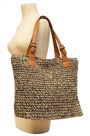 wholesale straw beach totes with pu handles
