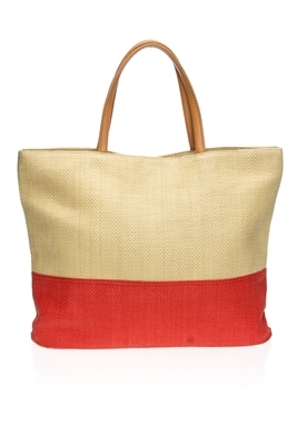 wholesale straw tote bags - beach bags colorblock shoulder bag - los angeles