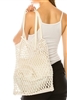 wholesale Cotton Macrame Bag w/ Leather Handles